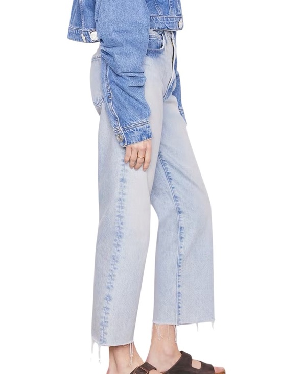 Frame Denim Denim - FRAME Le Jane Crop Luster Light Wash Raw Hem Jeans Size 30